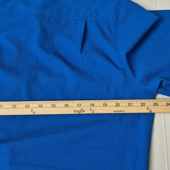 Kenneth Cole NY Techni-Cole Relaxed Fit Textured Woven Shirt Mens M Cobalt - NWT - Picture 8 of 11